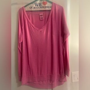 EUC Victoria’s Secret PINK! Neon pink long sleeve tee in S